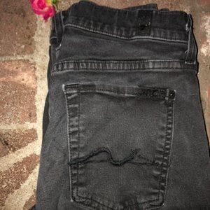Seven For All Mankind Washed Black Skinny Jeans sz 30, Gwenevere